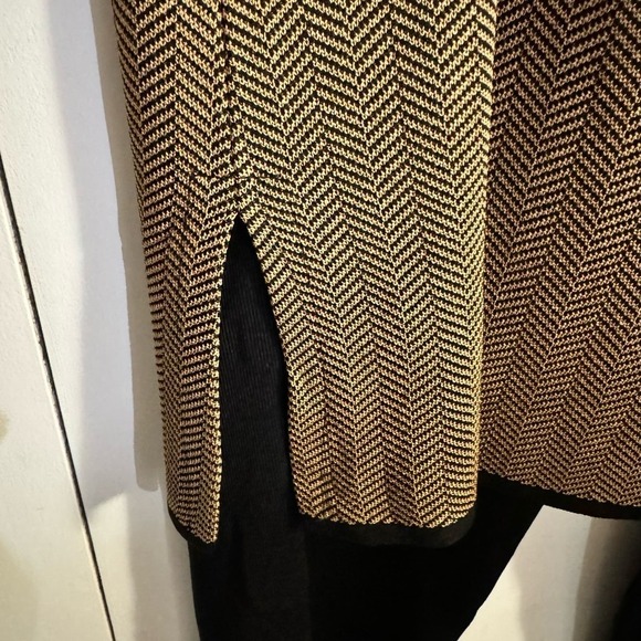 Exclusively Misook Knit Full Zip Cardigan and Tapered Pant Set Brown Black SM - Picture 5 of 10